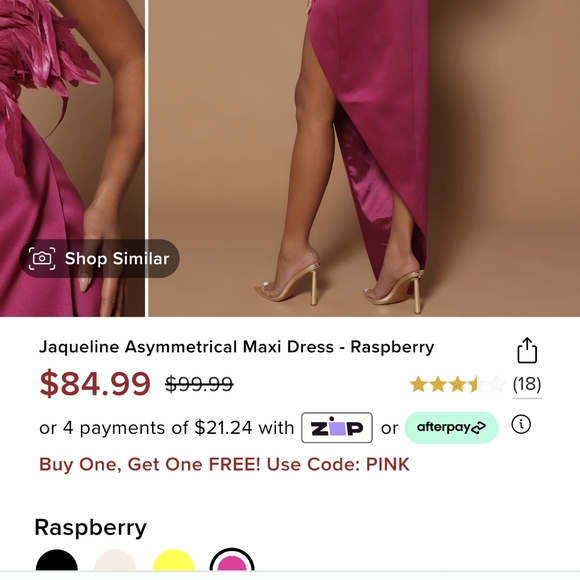 Maxi Asymmetrical dress with feather embellishments - Picture 4 of 7